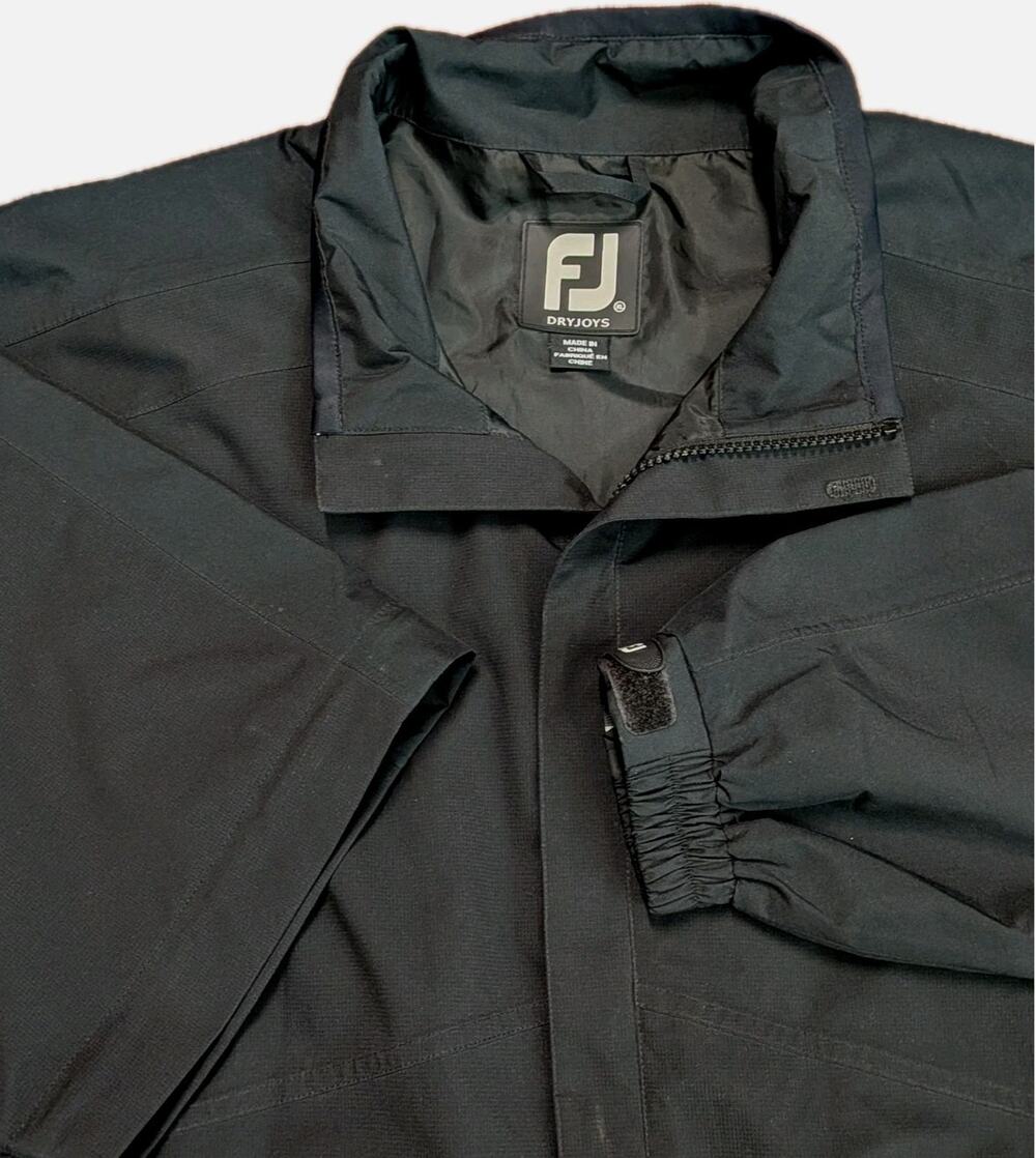 FootJoy DryJoys FJ Black Mens XL Windbreaker Pullover Golf L/S Convertible